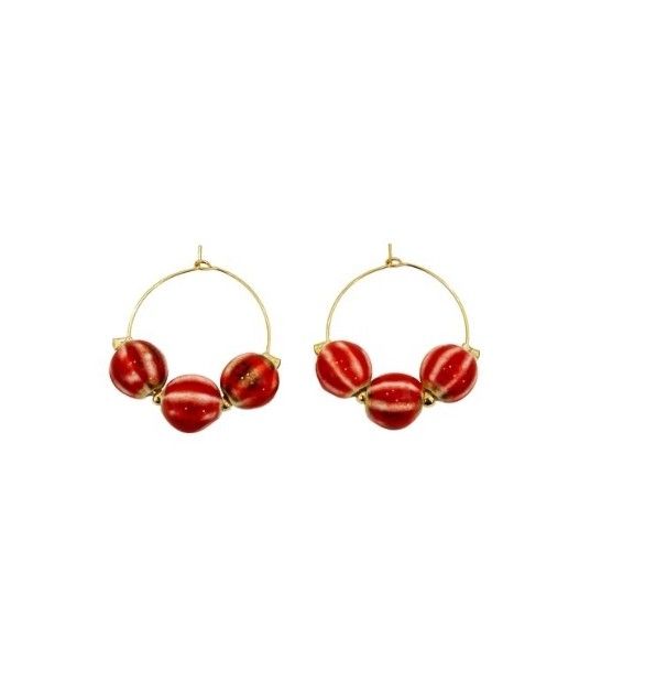 Boucles d’oreille créoles avec pierres
