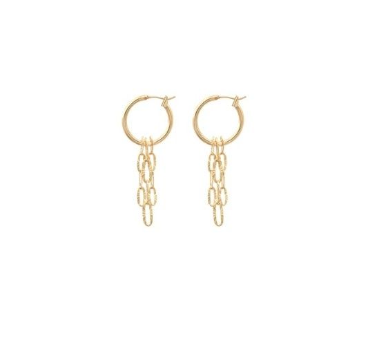 Boucles d’oreille créoles et petites chaînes
