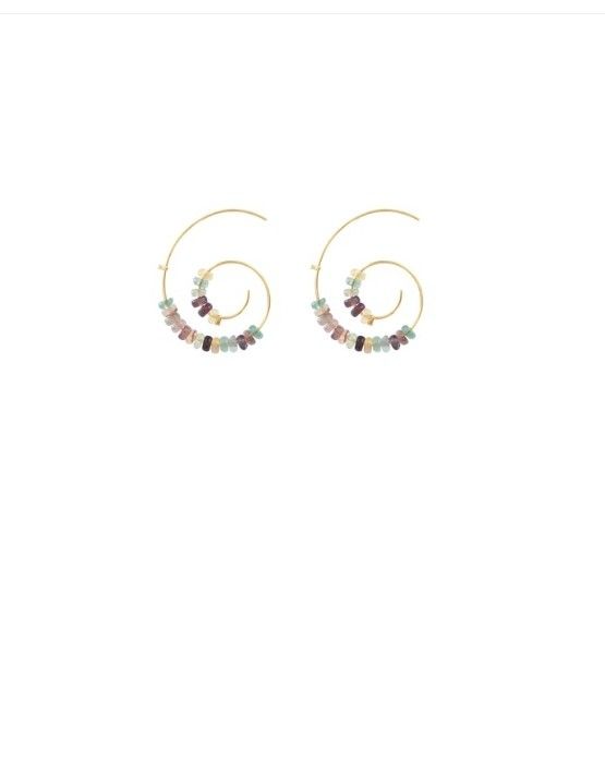 Boucles d’oreille spirale ornée de pierre