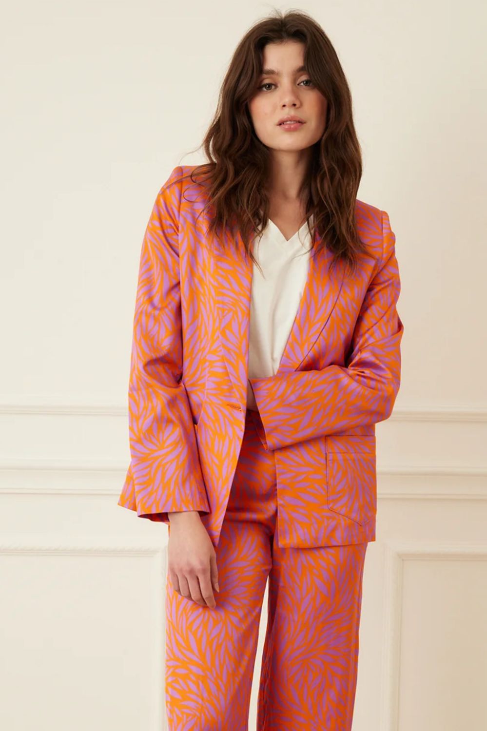 Veste de blazer imprimé fleuri