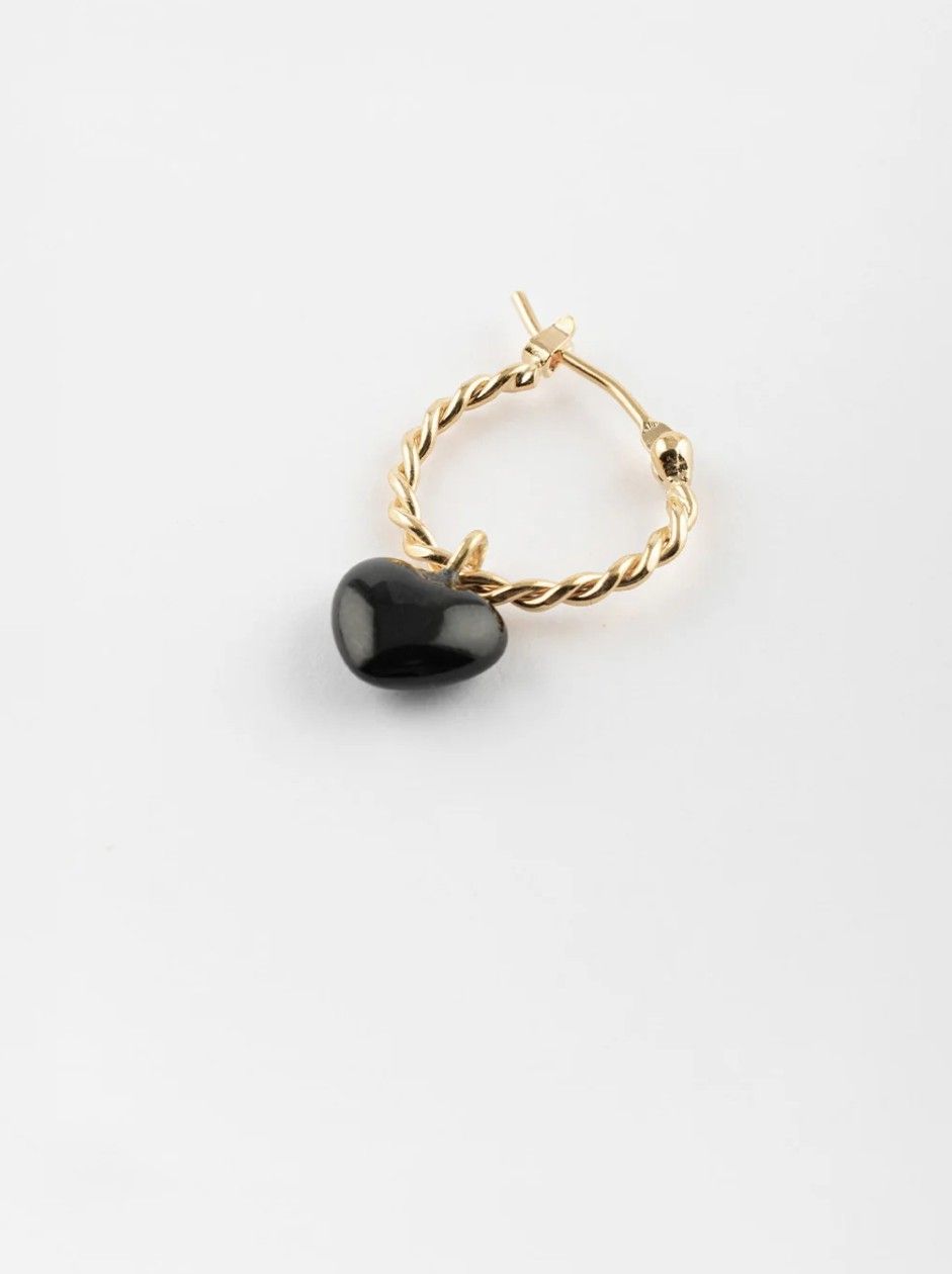 Mini creole single cœur noir