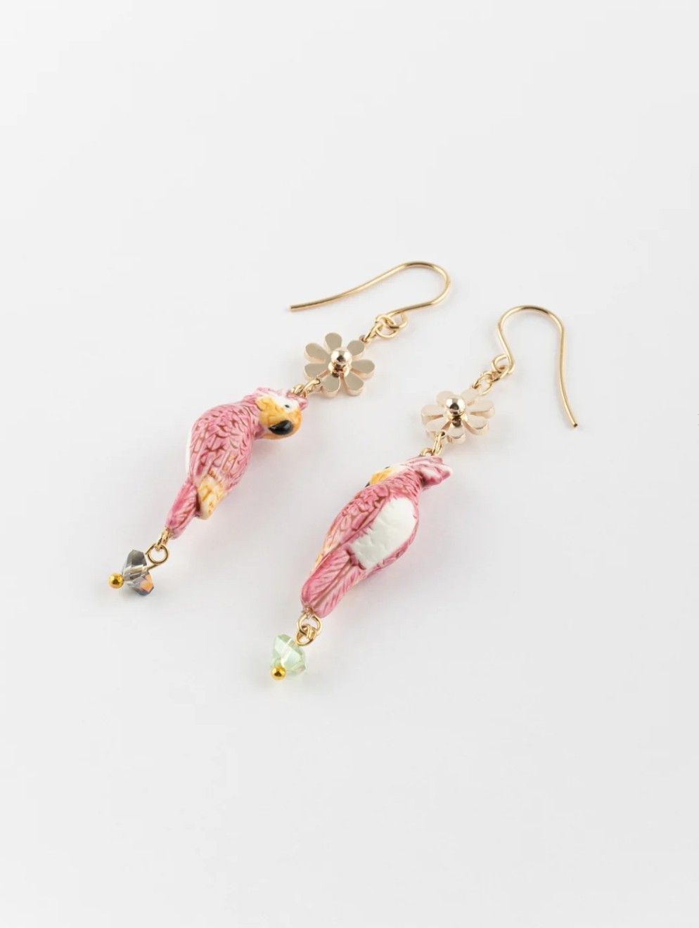Boucles d’oreilles perroquet et pampilles