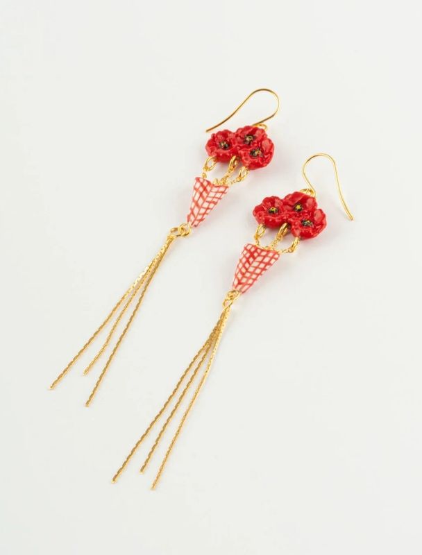 Boucles d’oreilles bouquet avec franges