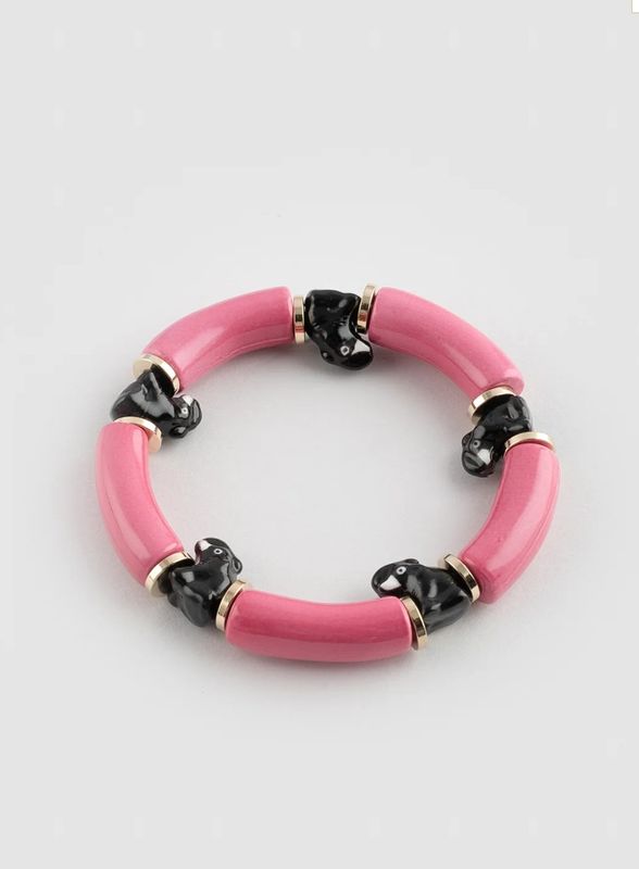 Bracelet porcelaine rose perles éléphants