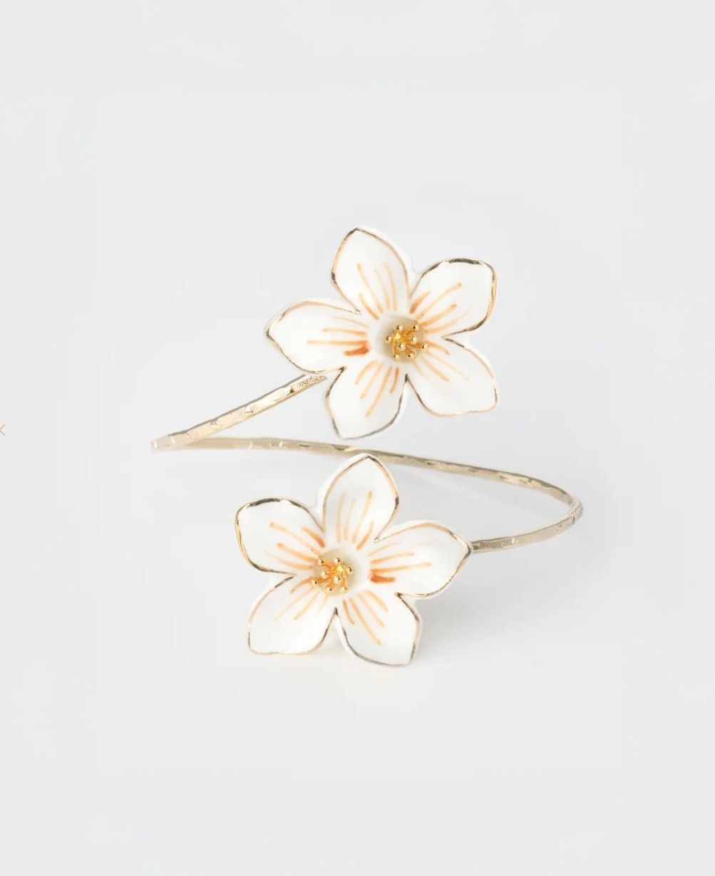 Bracelet maxi facetoface fleurs blanches