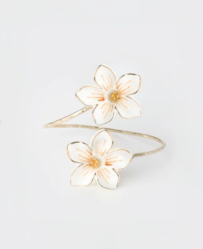 Bracelet maxi facetoface fleurs blanches