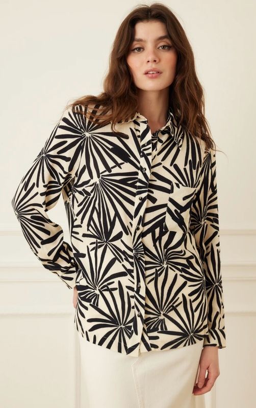 Chemise boutonnée imprimé fleuri