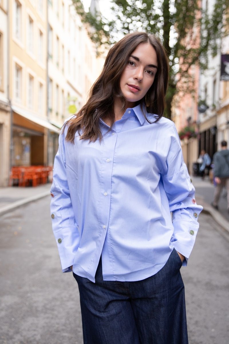 Chemise manches boutonnées