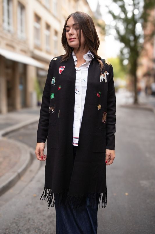 Gilet long à franges