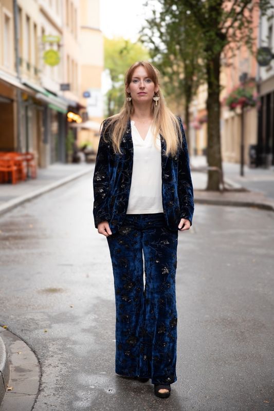 Pantalon brodé sequins