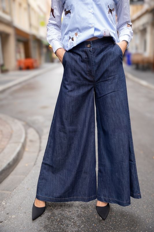 Pantalon large en denim