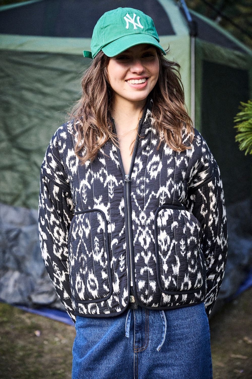 Veste matelassée impression Ikat