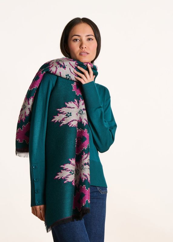 Écharpe jacquard broderie