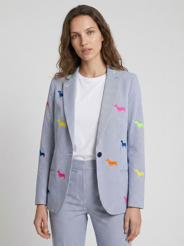 Veste rayée chiens fluos