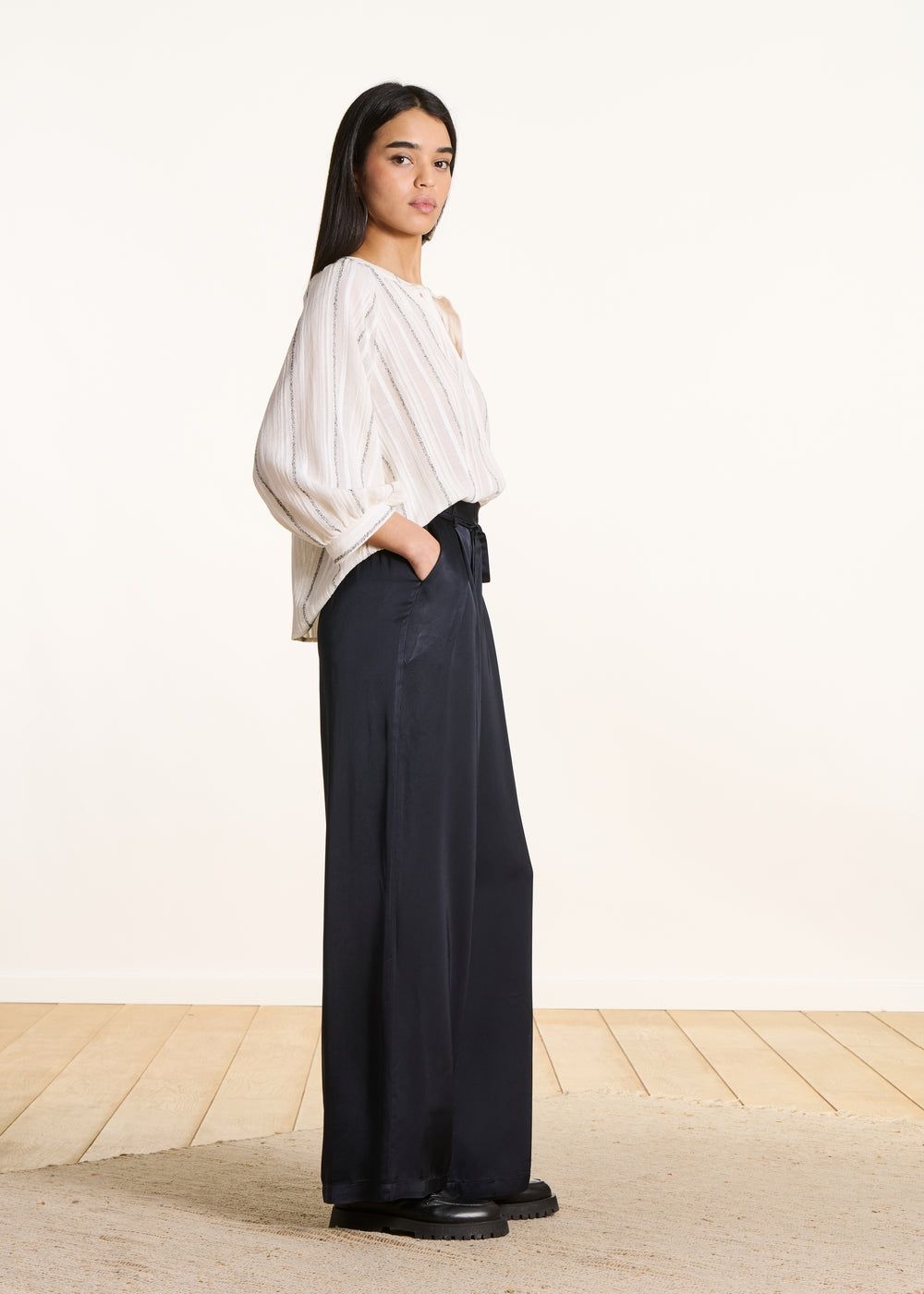 Pantalon long taille haute