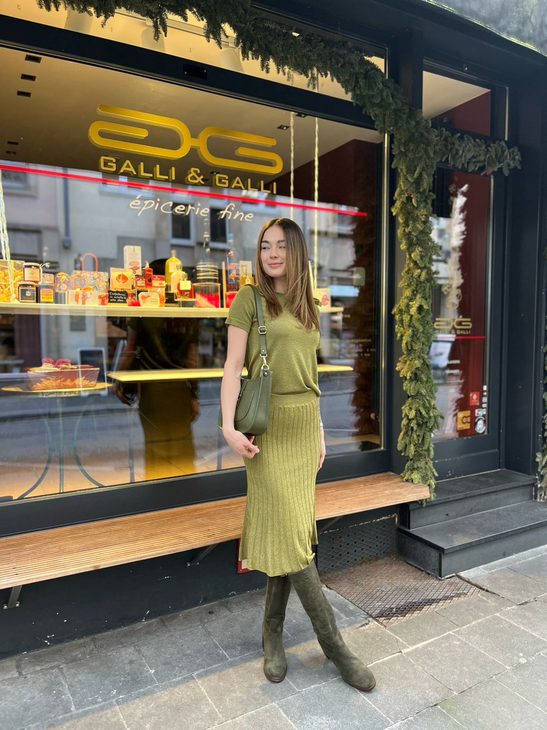 Jupe en maille lurex plissée