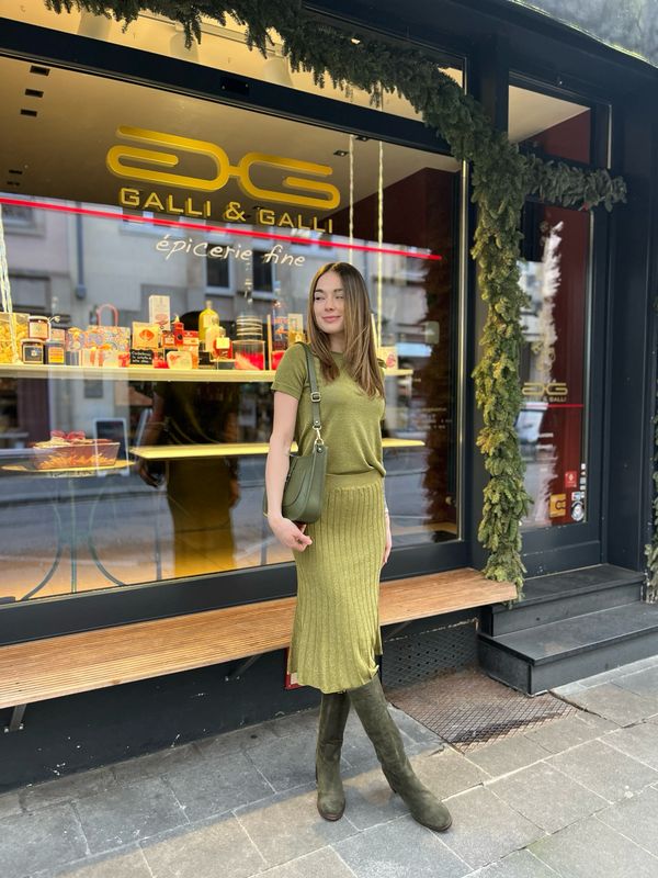 Jupe en maille lurex plissée