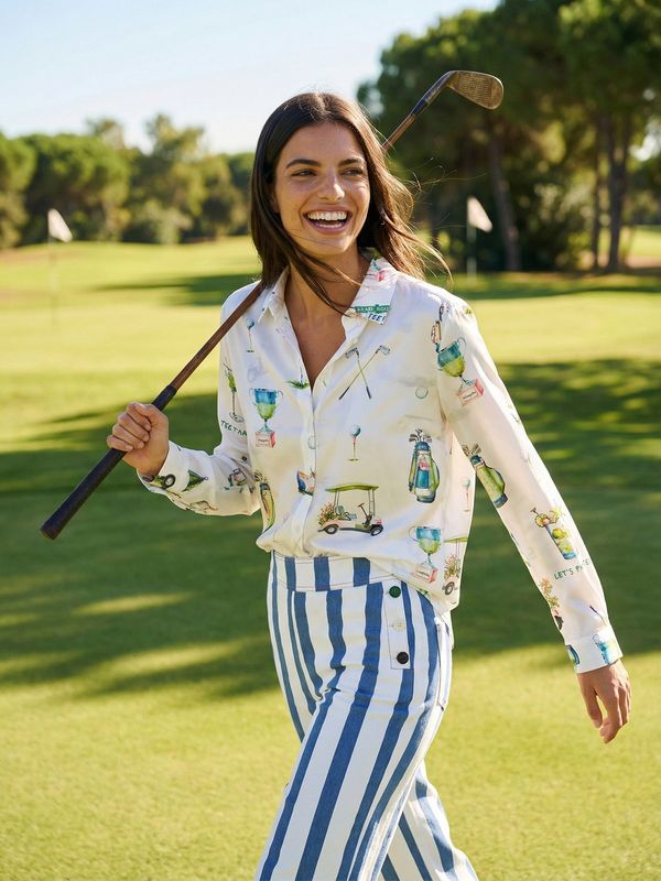 Chemise blanche avec imprimé golf