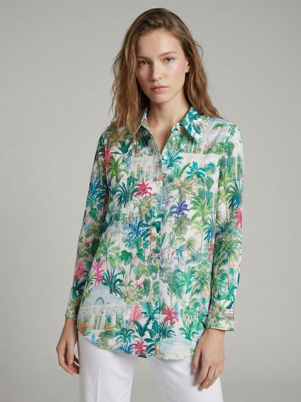 Chemise à motifs tropical