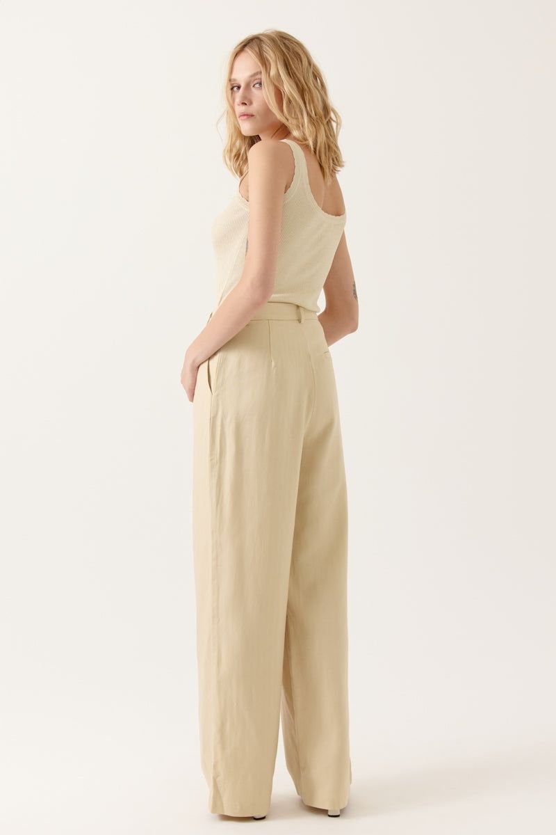 Pantalon coupe droite beige