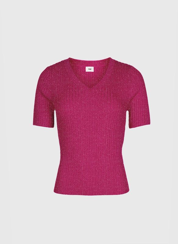Pull manches courtes lurex