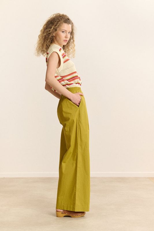 Pantalon large coton