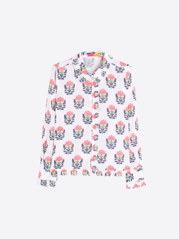 Chemise en lin imprimée