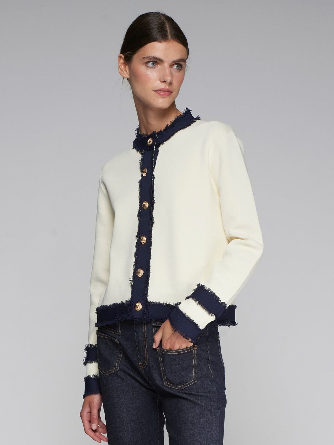 Cardigan bicolore