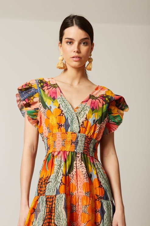 Robe fleuri multicolore