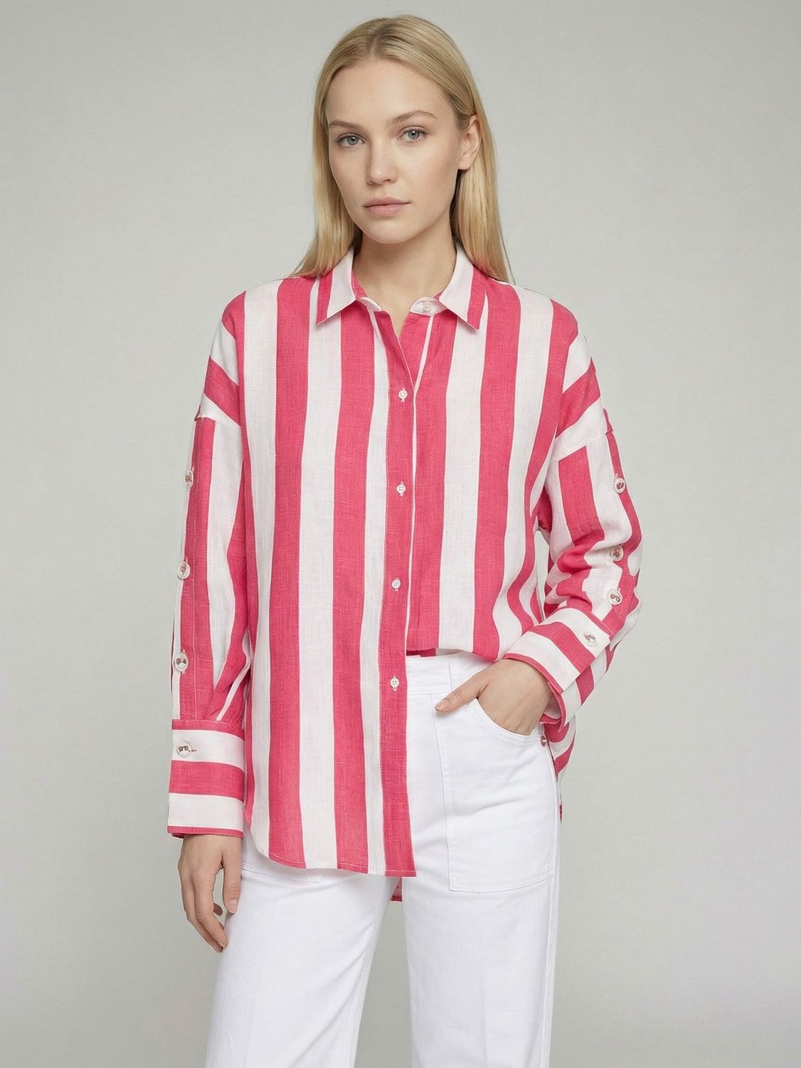 Chemise rayé rouge et blanche