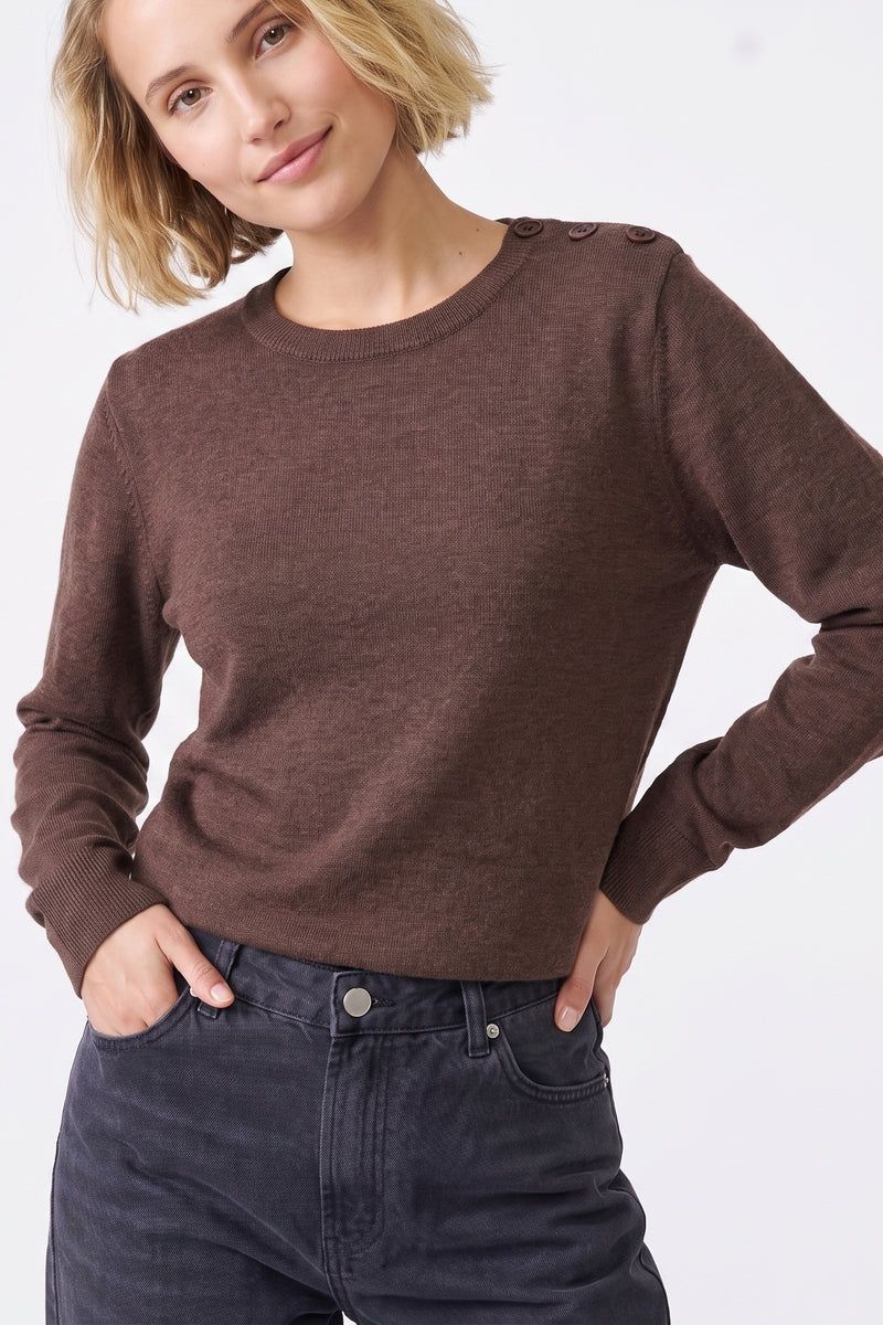Pull coupe droite marron