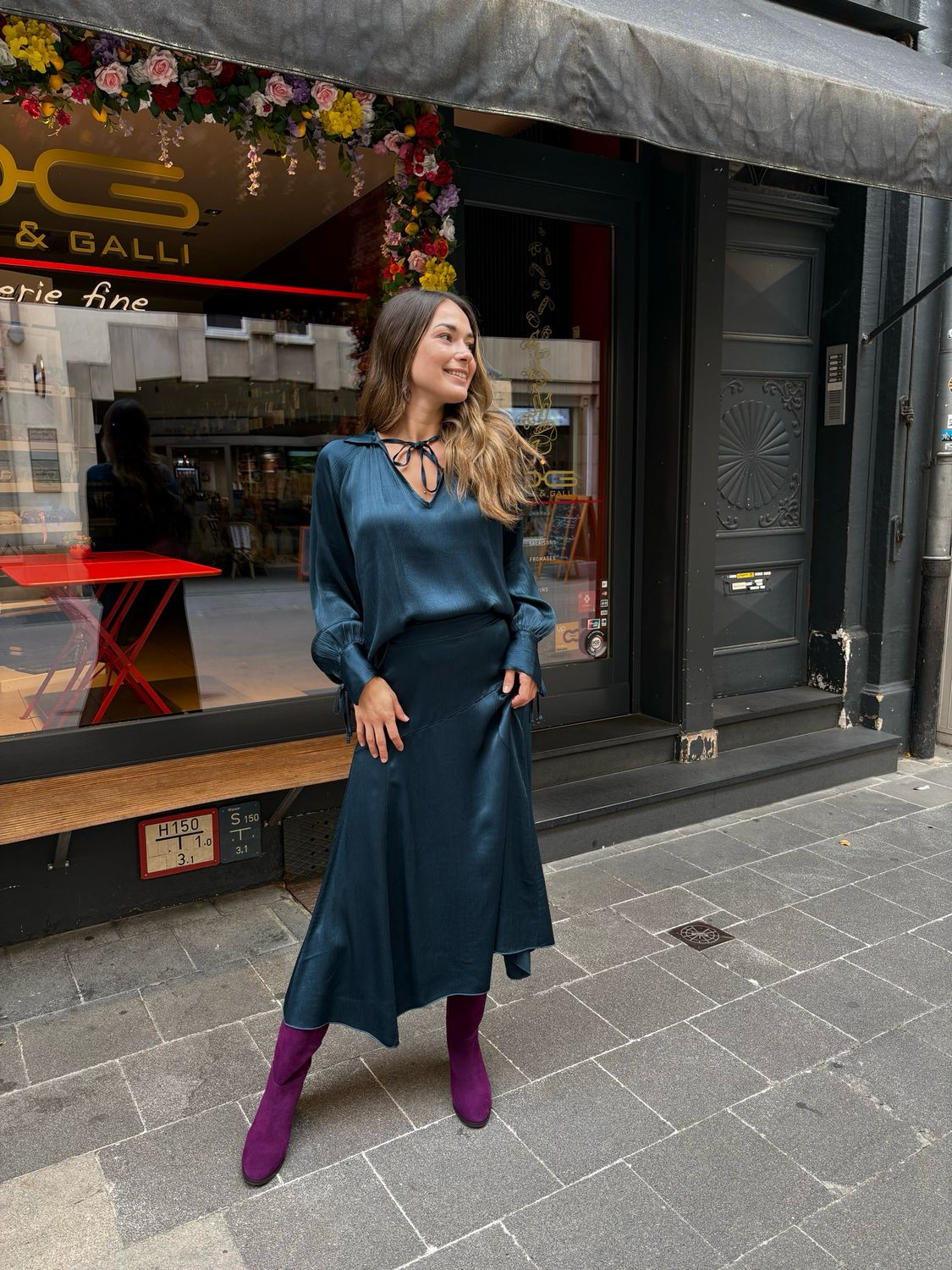 Blouse fluide satinée