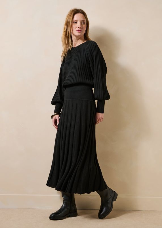 Jupe midi en maille