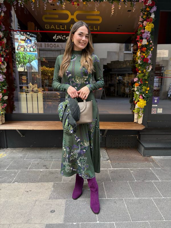 Robe longue jersey imprimée
