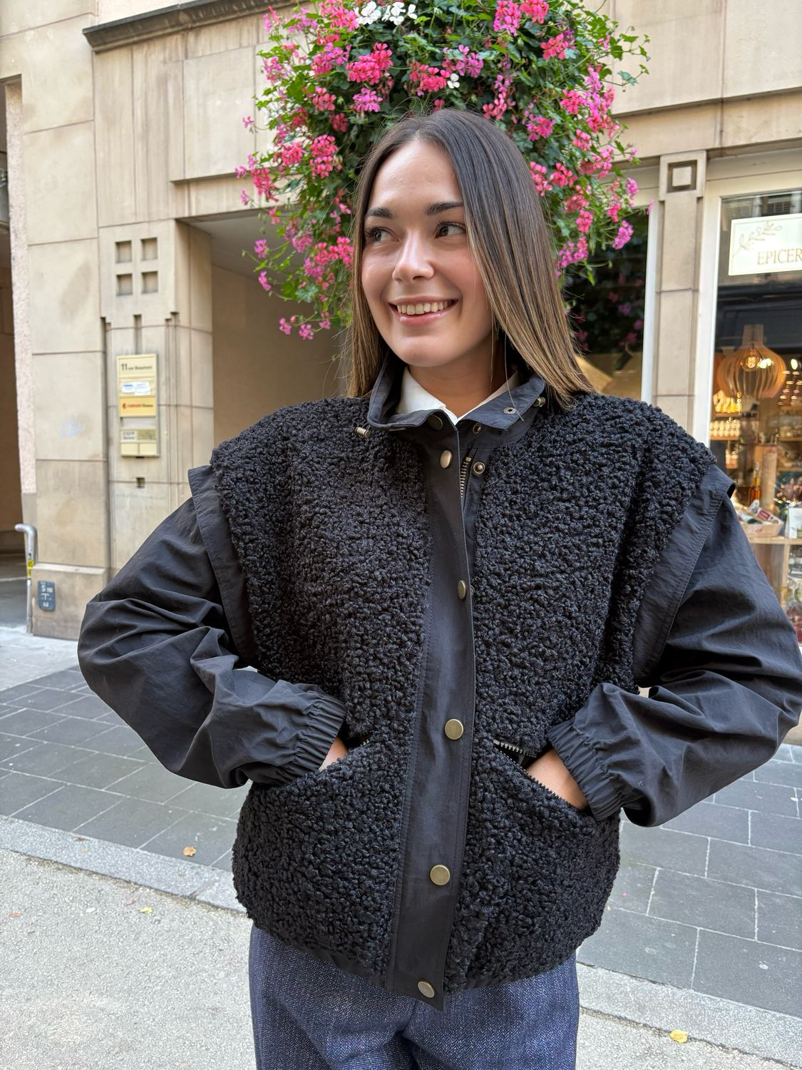 Manteau court bouclette