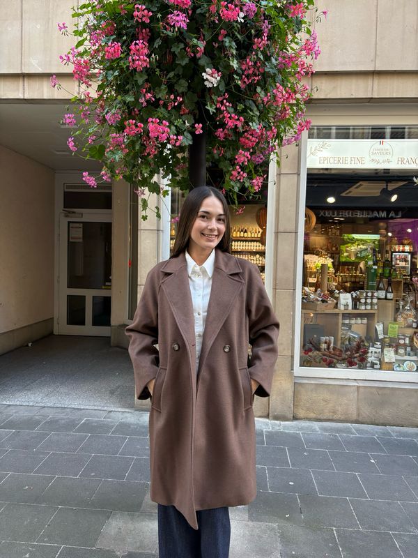Manteau mi-long droit