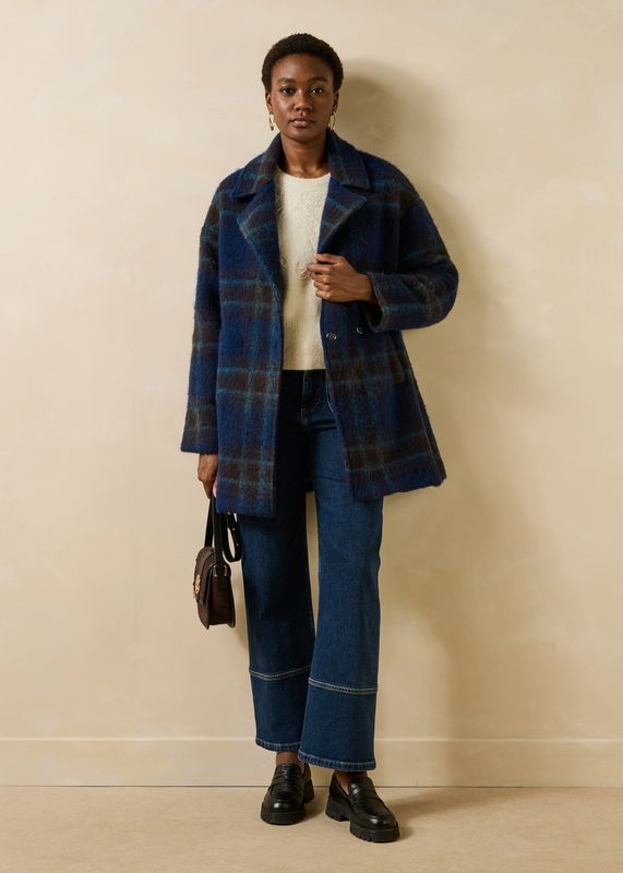 Manteau bleu carreaux