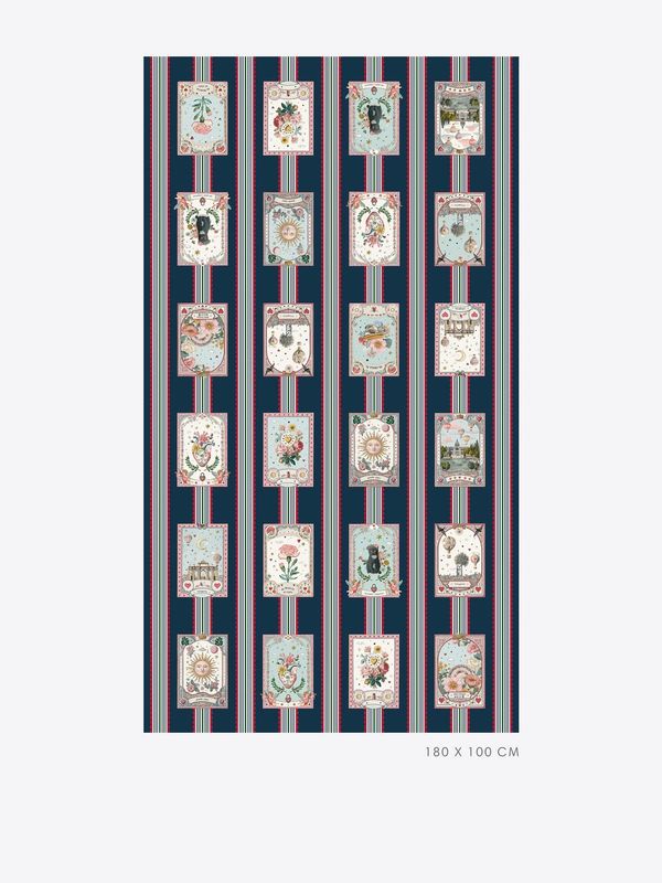 Foulard rayures et motifs