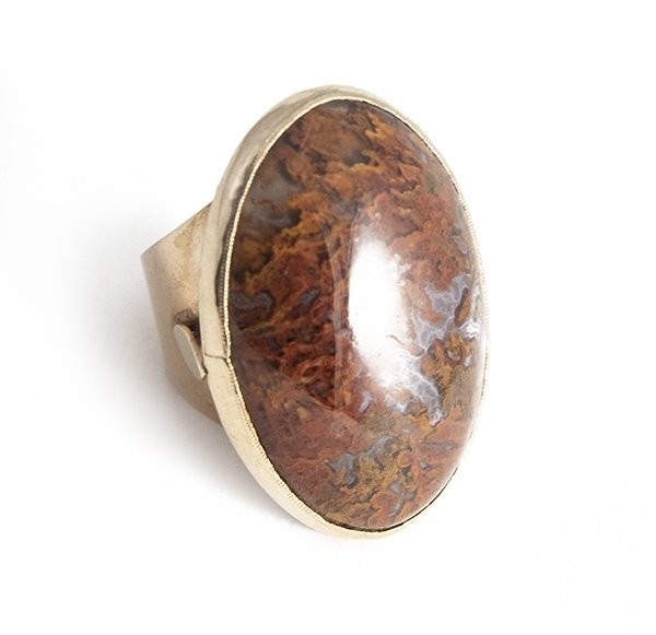 Bold Vintage 14 kt. Gold Moss Agate Ring Bold Vintage 14 kt. Gold Moss Agate Ring