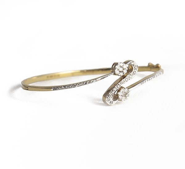 18kt Yellow and White Gold Diamond Bangle 18kt Yellow and White Gold Diamond Bangle