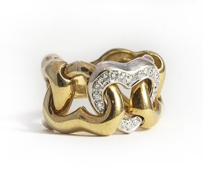 Custom Made Link Heart Ring