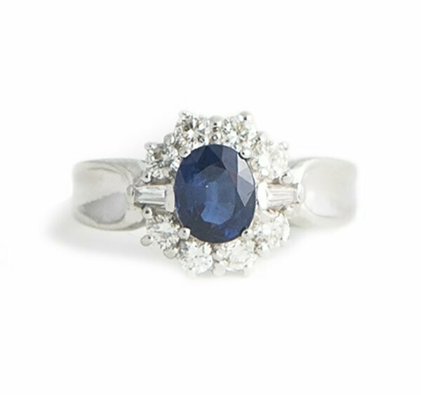 Vintage Sapphire Diamond and Platinum Ring Vintage Sapphire Diamond and Platinum Ring