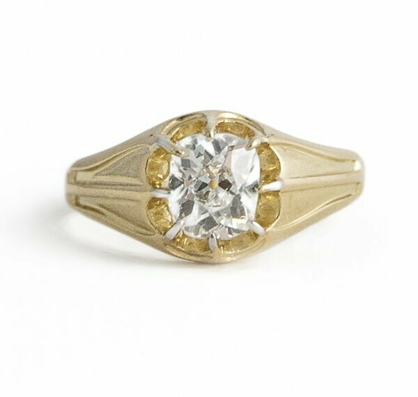 Antique High Quality Mine Cut Diamond Ring, 1.20 EF, SI2