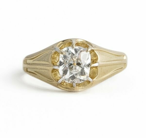 Antique High Quality Mine Cut  Diamond Ring, 1.20 EF, SI2
