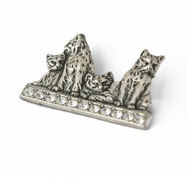 Sterling Silver Swarovski Crystal Cat Pin Sterling Silver Swarovski Crystal Cat Pin