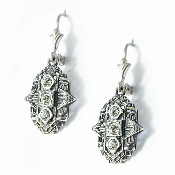 Sterling Silver Swarovski Crystal Dangling Earrings