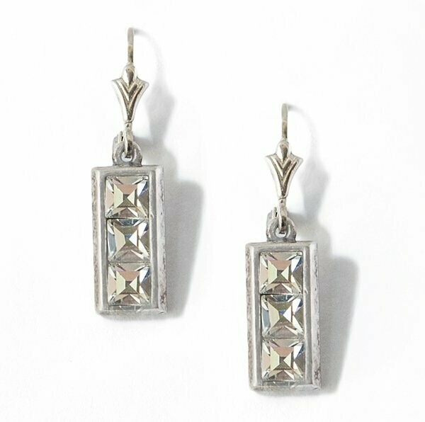 Sterling Silver Swarovski Crystal Drop Earrings