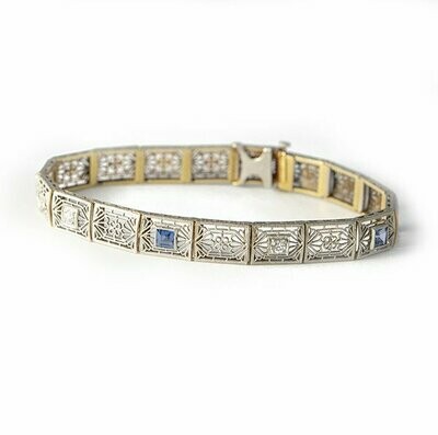 Art Deco Filigree Diamond Bracelet.