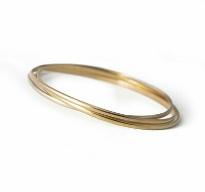 French 18K Tricolor Gold Trinity Bangle