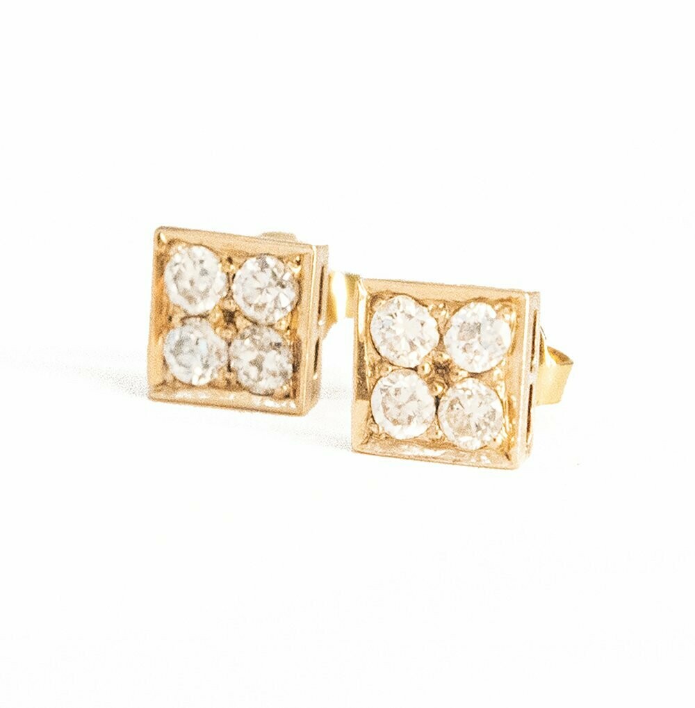 Petite Yellow Gold Diamond Earrings
